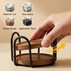 HANLANXUE 16 Pack Metal Coaster Holder, 4 Inch Black Iron