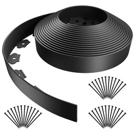 AGTEK Garden Edging 40FT Landscape Edging Kit 2 Inch Height Plastic Garden Border No Dig Lawn Border for Yard Flower Bed with 36 Stakes