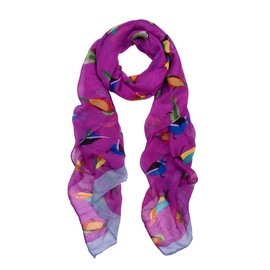 TrendsBlue Elegant Birds Print Fashion Scarf, Purple