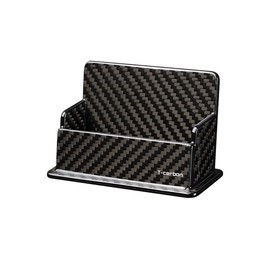 Business Card Holder for Desk,Real Carbon Fiber Business Card Display Business Card Stand Desktop Name Card Organizer for Exhibition, Home, Office, Fits 30-50 Business Cards