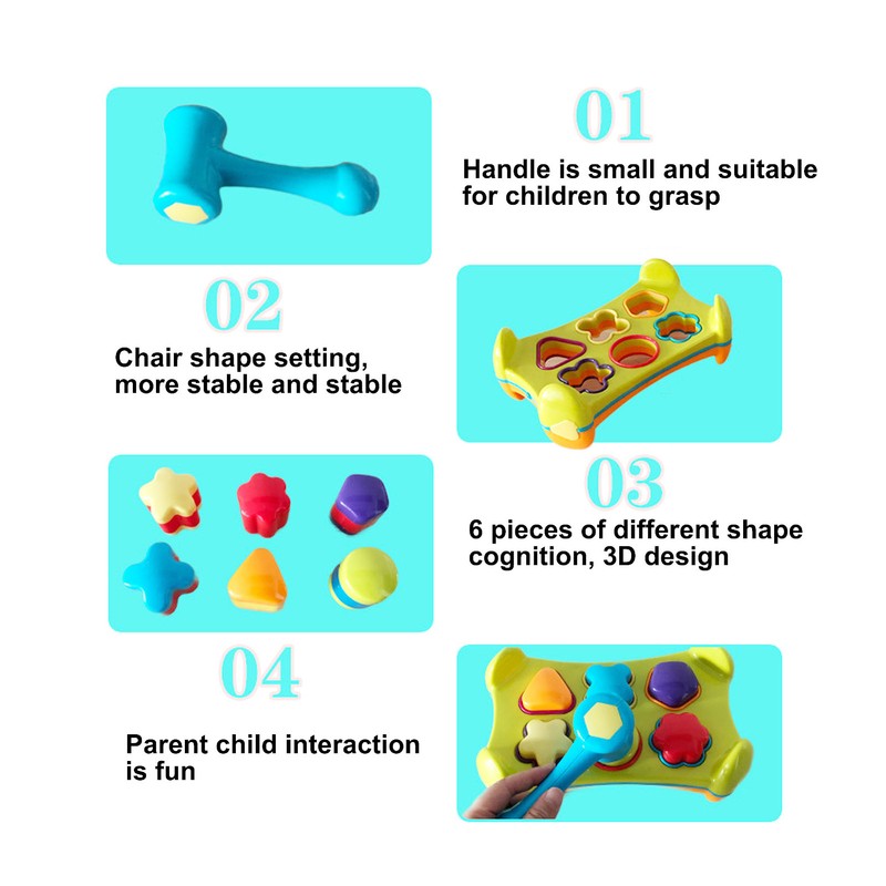 Interactive Pounding Toy Early Educational Pattern Cognition Interactive Hammering Toy