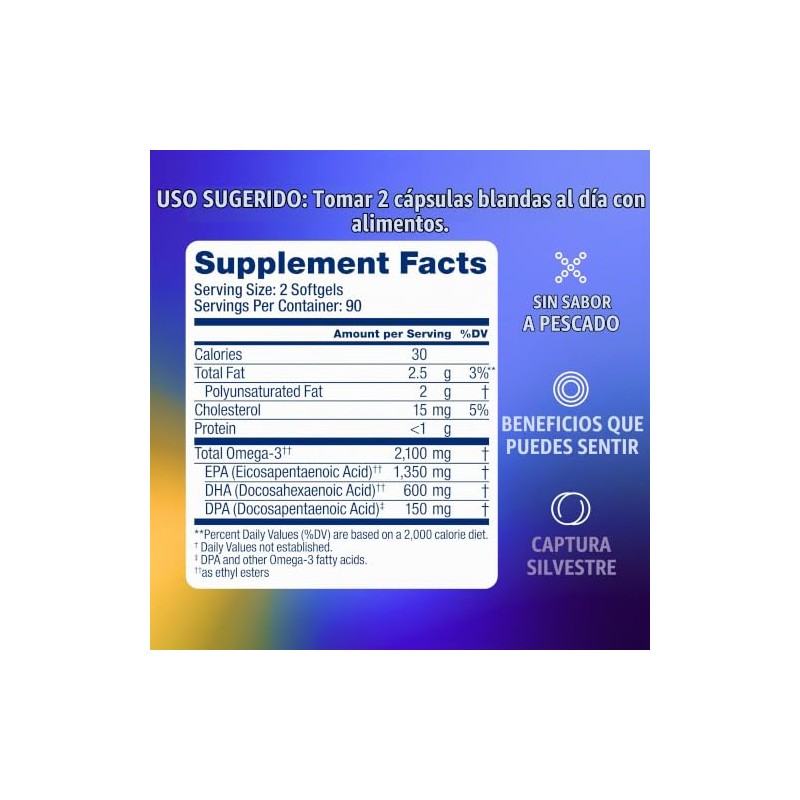 Ocean Blue Professional® | Suplemento Alimenticio de Omega‑3 | 2100