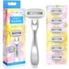 DreamGenius Razors for Women Include 1 Non-Slip Metal Handles and
