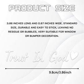 QKYS 4PCS Trust in God Rearview Mirror Stickers, Car Decal, Car Accessories Trust in God Mirror Decals, Auto Decals for Women, Fit for Motorcycle, Water Bottle, Tumbler (White)