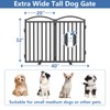 Malier Metal Freestanding Dog Gates with Door, 32'' Height Outdoor