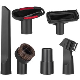 OFKPO 6pcs Vacuum Brush Head, Round Horse Hair Dust Brush, for 32 mm and 35 mm Diameter Hoovers(Black)