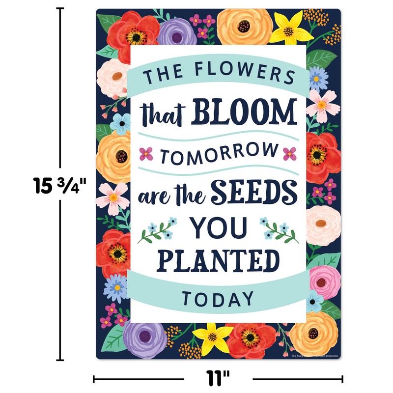 Teacher Created Resources Wildflowers Positive Sayings Educational Poster Pack (TCR6624)