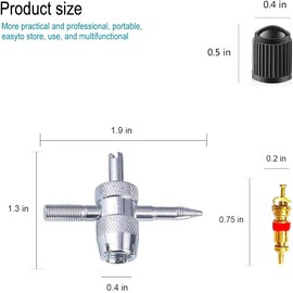 18pcs 4-Way Valve Tool Tire Repair Tools Valve Core Remover Tool Tire Valve Stems with Valve Cores Stem Cover for All Types of Tire