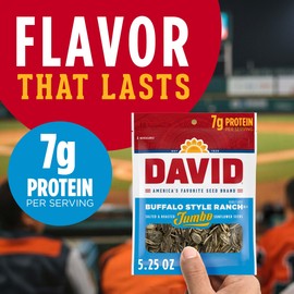 DAVID Seeds Roasted and Salted Spicy Queso Jumbo Sunflower Seeds, Keto Friendly, 5.25 Ounce (Pack of 12)