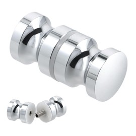 Dokeno Shower Door Knob, Shower Door Handles, Double-Sided, Aluminium Alloy Shower Door Handles, Shower Cubicle Handle, Chrome Shower Door Knob, Glass Door Handle, Suitable for Bathroom, Kitchen, Office (30 mm), Pack of 1