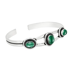 5.45ctw,Genuine Malachite & 925 Silver Plated Dangle Earrings Made By Sterling Silver Jewelry