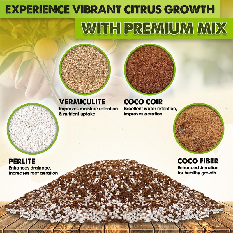 DUSPRO Recycle Citrus Tree Potting Soil Mix for Potted Lemon
