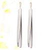 Baluue 3sets Stainless Steel Eyebrow Tweezers Clamps Flat Oblique Mouth