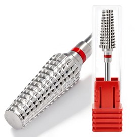 FATUXZ Nail Drill bits, 3/32" Shank Tungsten Carbide Drill Bits, Fast Removing Acrylic Nail, Nail File Bit for Acrylic Nails, Gel Polish Remover, Cuticle Clean, Manicure Pedicure Tool (Fine - F)