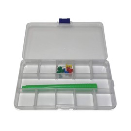On1shelf Transparent Thick Hard Plastic Adjustable Compartment Slot Plastic Craft Storage Box Organizer For Toy Desktop Jewelry Accessory Drawer Or Kitchen (17.3x9.8x2.3cm)