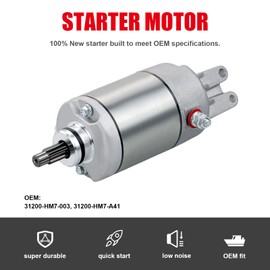 ZHENGHE Starter Motor Compatible with Honda ATV FourTrax Foreman 500 2005-2011 Foreman 400 450 Honda TRX400 TRX450 TRX500 31200-HM7-003, 31200-HM7-A41, SMU0048