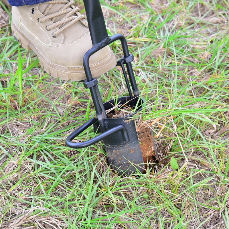 Omesata Sod Plugger, Bulb Planter with Long Handle and Serrated