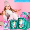 TXHVO 3PCS Unicorn Backpack, 16" Sequin Kids Bookbag for Girls,