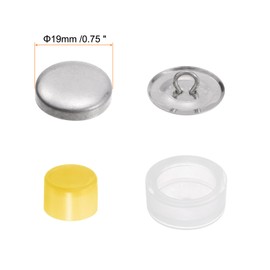 sourcing map 20 Sets Self Cover Button Kit 30L 0.75" 19mm with Wire Backs Aluminum Buttons to Cover Fabric Button Maker Covered Buttons Kit with Tools for DIY Cloth Home Decor Sewing