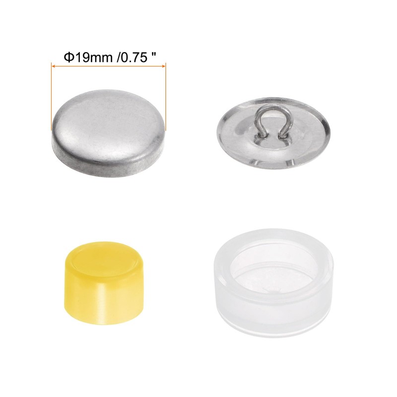 sourcing map 20 Sets Self Cover Button Kit 30L 0.75"