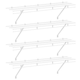 HAUSHOF Closet Shelves Wall Mounted 4-Pack 4 ft x 12in White Wire Shelving USA
