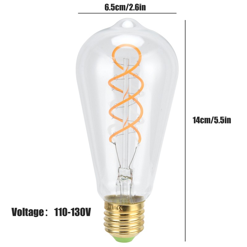 ST64 Bulb Double Spiral E27 4W Dimmable Light Bulb for