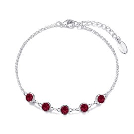 Philip Jones Red Crystal Chain Bracelet Created with Zircondia® Crystals