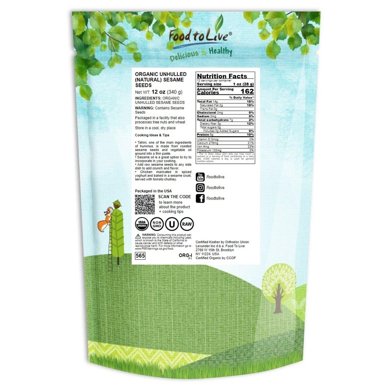 Semillas de Sésamo Naturales Orgánicas, X Libras - sin OMG,