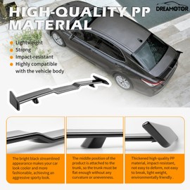 DREAMOTOR Rear Car Spoiler, 57 Inch Trunk Spoiler Wing Aleron Trasero Compatible with 2018-2024 8th Gen Toyota Camry SE XSE LE XLE TRD 2018-2024 10th Gen Honda Accord LX EX EX-L Touring
