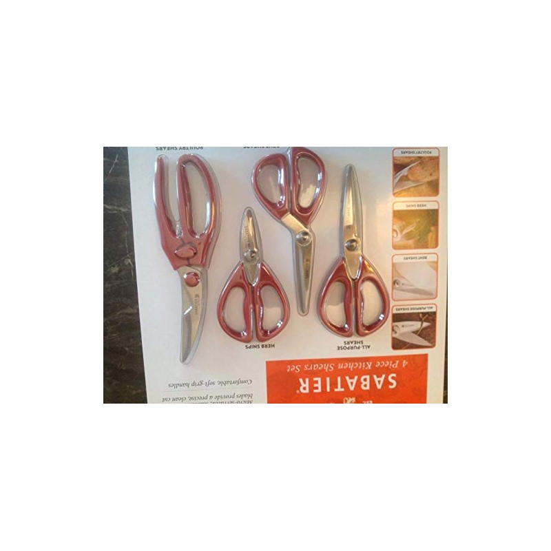 Kitchen Scissors 4 Piece All Purpose Micro-Serrated Stainless Steel Herb
