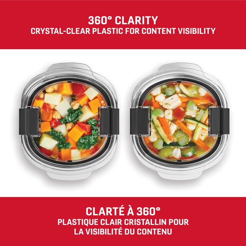 Rubbermaid Brilliance Round Leak Proof Food Storage Containers, 3.5 cup