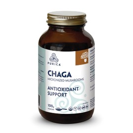 PURICA PURICA Organic Chaga Micronized Mushroom Blend 100g Powder 27 Servings, Chaga Extract, Support Digestive Balance, Immune Wellness, Antioxidant Benefit, Skin Glow & Mental Focus, Vegan, Non-GMO