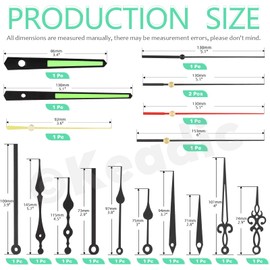 Keadic 6 Pack High Torque Long Shaft Clock Movement Assortment Kit Contains Silent Sweep Motor Replacement, 6 Style Clock Hands, Numeral Scale for Repair DIY (16+20+24MM)