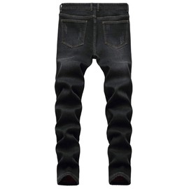 HiLY Men's Fleece Lined Stretch Skinny Jeans Winter Thicken Warm Denim Pants Black