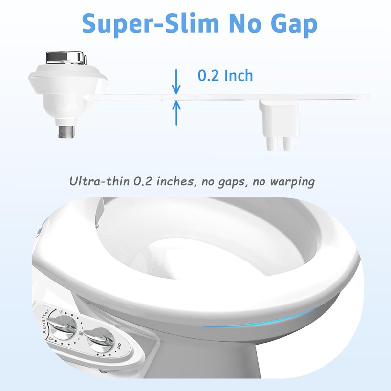 Aünsffer Bidet Toilet Attachment,Non-Electric 3 Wash Modes, Adjustable Water Pressure,