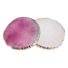 Juego de 2 paletas de resina para arte de uñas, colores mezclados con borde dorado, soporte de uñas (morado, blanco)