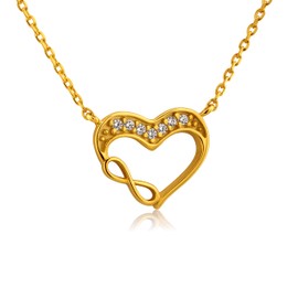 LillyMarie Women's 333 Gold Heart Pendant 333 Gold Necklace Adjustable Length Gift Box Gift Ideas for Women, Gold