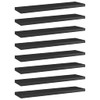 Bookshelf Board Set of 8 High Gloss Black Engineered Wood
