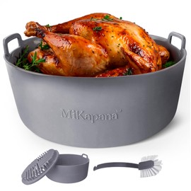 Silicone air fryer liners reusable, STURDY air fryer accessories- silicone air fryer basket liners- air fryer pans inserts for 5-8 QT - airfryer liners 8.6"