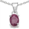 Schmuck-Schmidt -Necklace Pendant Genuine Ruby Silver Rhodium Plated 1.00 Carat,