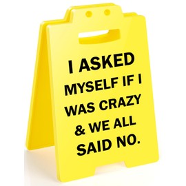 MBL Funny Office Decor Gifts - Small Fun Humor Gag Desk Mini Warning Caution Sign Cubicle Workplace Decoration for Women Men Coworker Teammate Employee Boss Birthday Christmas