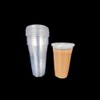 UQUABESO Clear Plastic Cups with Flat Lids, Disposable Iced Coffee