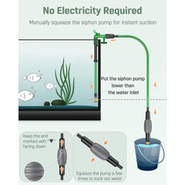 Pawfly Aquarium Water Changer Kit, Fish Tank Siphon Vacuum Cleaner with 6 Feet Long Hose and Extendable Tubing Manual Aquarium Gravel Cleaner Tools for Water Changing Sand Washing and Maintenance