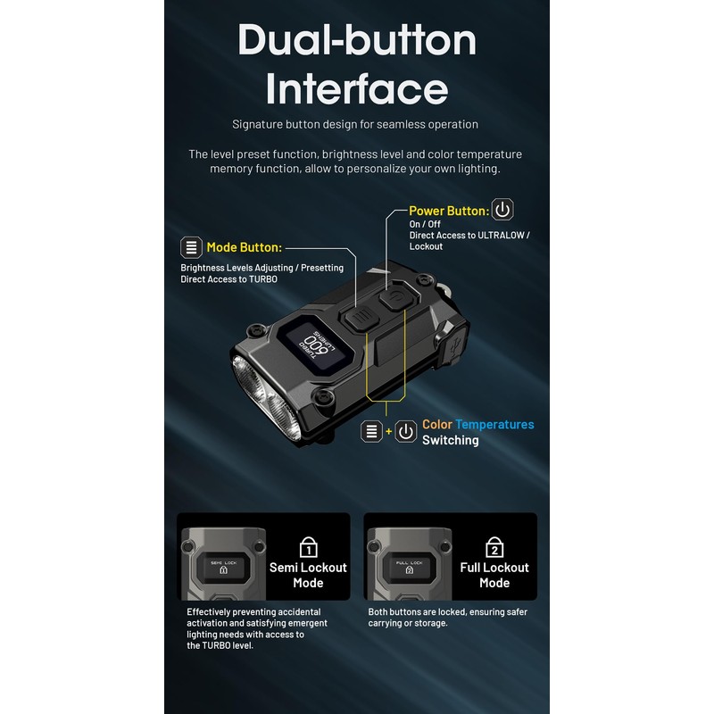 Nitecore TINI3 - Multi Colour Temperature LED, 600 Lumen, 3