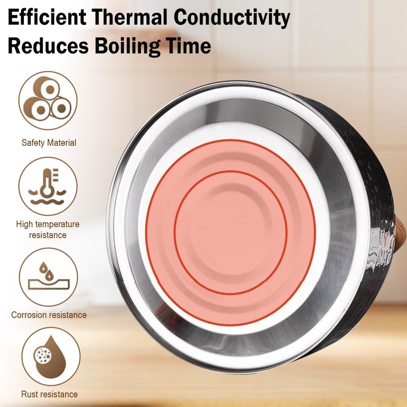 Tea Kettle, Food Grade Stainless Steel with Wood Pattern Folding