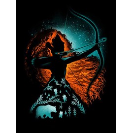 WHYCJXWL Diamond Painting Full Drill Round Rhinestone Merida Diamond Art for Adults and Kids Beginners, DIY 5D Diamond Painting Kits for Home Wall Decor (12 x 16 Inches)