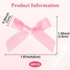 Mxxipp 35pcs Mini Pink Ribbon Bows, Small Satin Ribbon Bow,
