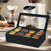 Tasybox Tea Bag Organizer, Acrylic Tea Box with Lid, Tea