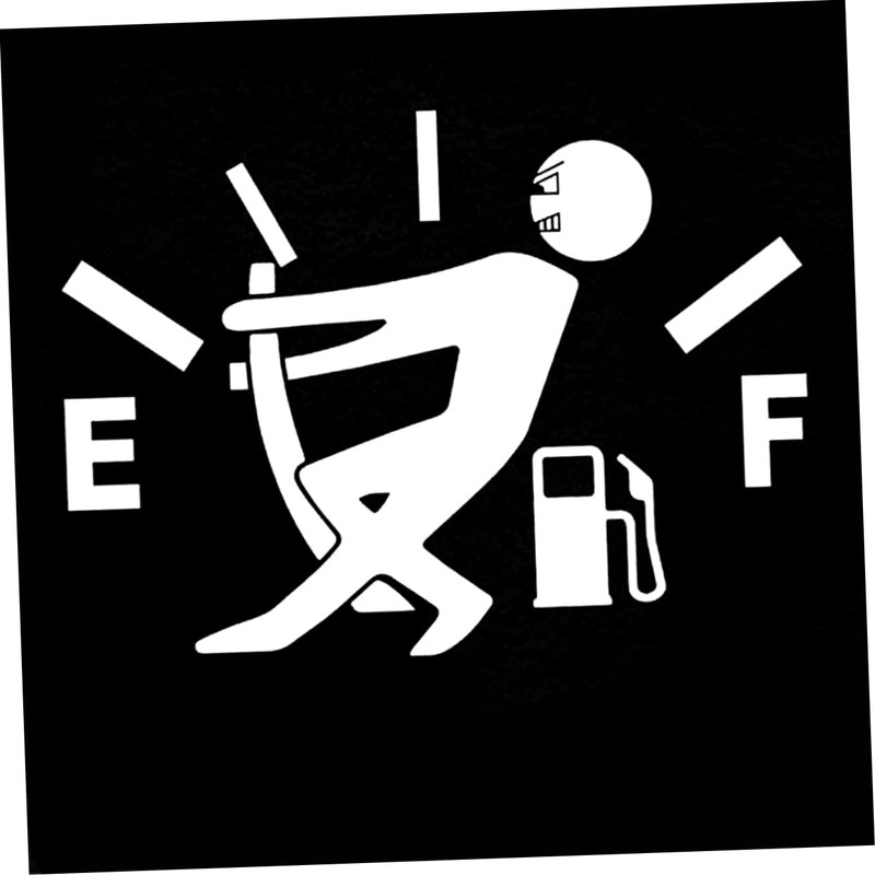 BUGUUYO Funny Car Stickers Empty Gas Sticker High Gas Consumption