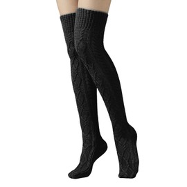 1 Pair Women Knee-High Socks Women Thigh High Socks Over Knee Thigh Socks Knee-High Women Warm Knee Stockings Super Stretchy Knitted Over The Knee Socks Warmer High Socks Cozy Warm Winter Socks